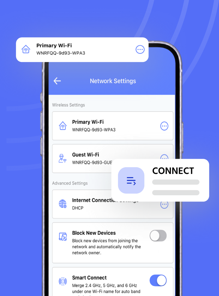 GenixHome app — Connect screen